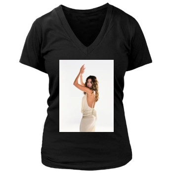 Eva Mendes Women's Deep V-Neck TShirt