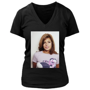 Eva Mendes Women's Deep V-Neck TShirt