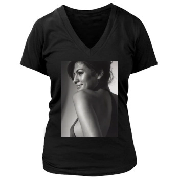 Eva Mendes Women's Deep V-Neck TShirt