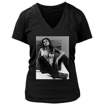 Eva Mendes Women's Deep V-Neck TShirt