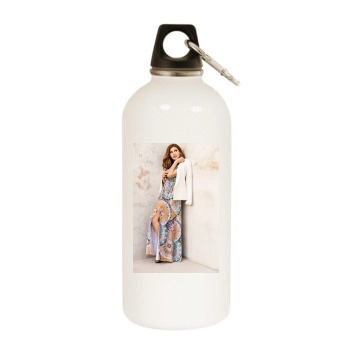 Eva Mendes White Water Bottle With Carabiner