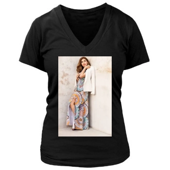 Eva Mendes Women's Deep V-Neck TShirt