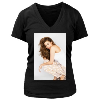 Eva Mendes Women's Deep V-Neck TShirt