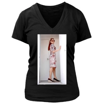 Eva Mendes Women's Deep V-Neck TShirt