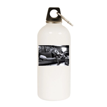 Eva Mendes White Water Bottle With Carabiner