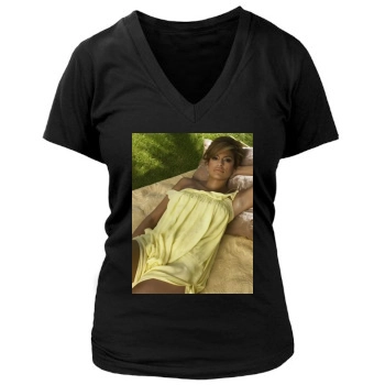 Eva Mendes Women's Deep V-Neck TShirt