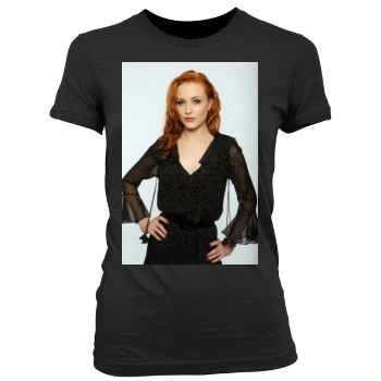 Evan Rachel Wood Women's Junior Cut Crewneck T-Shirt