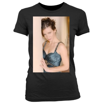 Evangeline Lilly Women's Junior Cut Crewneck T-Shirt