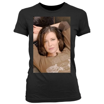 Evangeline Lilly Women's Junior Cut Crewneck T-Shirt