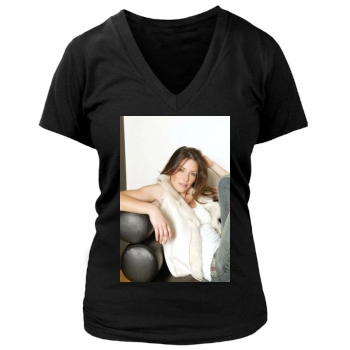 Evangeline Lilly Women's Deep V-Neck TShirt