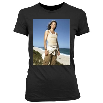 Evangeline Lilly Women's Junior Cut Crewneck T-Shirt