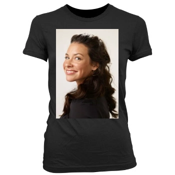 Evangeline Lilly Women's Junior Cut Crewneck T-Shirt