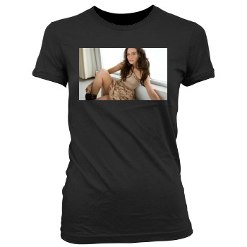 Evangeline Lilly Women's Junior Cut Crewneck T-Shirt