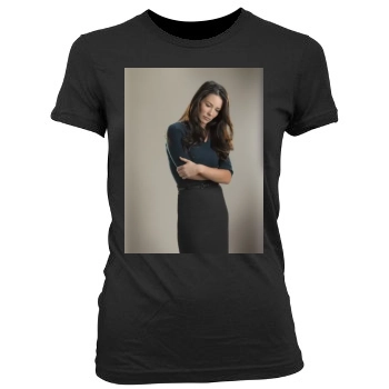 Evangeline Lilly Women's Junior Cut Crewneck T-Shirt