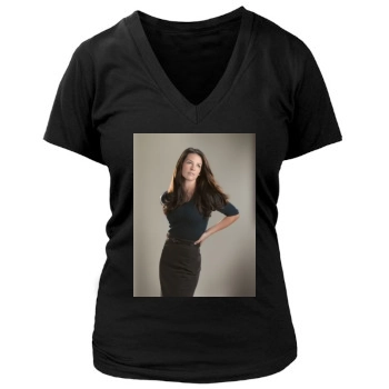 Evangeline Lilly Women's Deep V-Neck TShirt