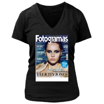 Felicity Jones Women's Deep V-Neck TShirt