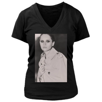 Felicity Jones Women's Deep V-Neck TShirt