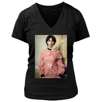 Felicity Jones Women's Deep V-Neck TShirt