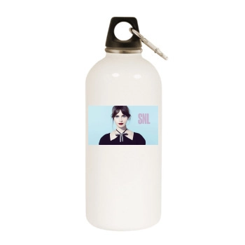 Felicity Jones White Water Bottle With Carabiner