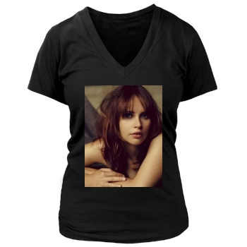 Felicity Jones Women's Deep V-Neck TShirt