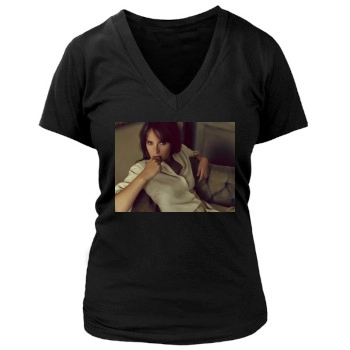 Felicity Jones Women's Deep V-Neck TShirt