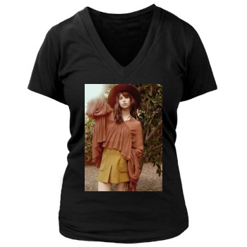 Felicity Jones Women's Deep V-Neck TShirt