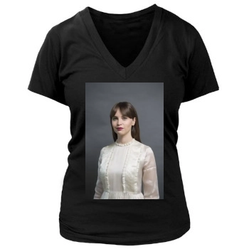 Felicity Jones Women's Deep V-Neck TShirt