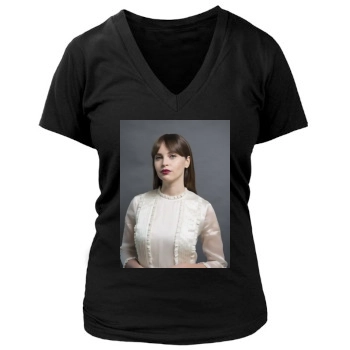 Felicity Jones Women's Deep V-Neck TShirt