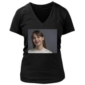 Felicity Jones Women's Deep V-Neck TShirt