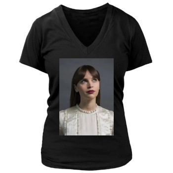 Felicity Jones Women's Deep V-Neck TShirt