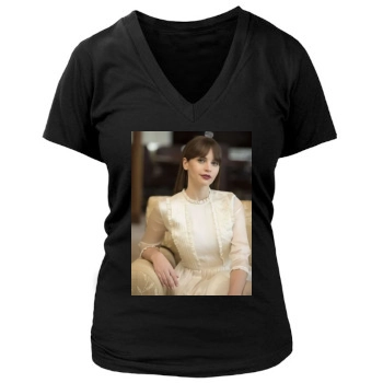 Felicity Jones Women's Deep V-Neck TShirt