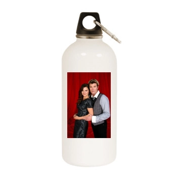 Heather Tom White Water Bottle With Carabiner