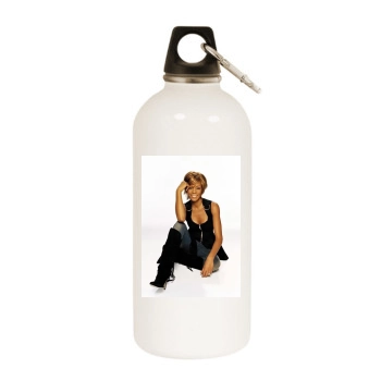 Whitney Houston White Water Bottle With Carabiner