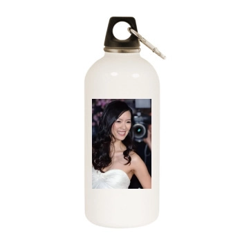 Ziyi Zhang White Water Bottle With Carabiner