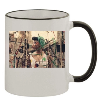 Imany 11oz Colored Rim & Handle Mug