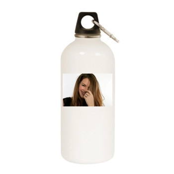 Jacinda Barrett White Water Bottle With Carabiner