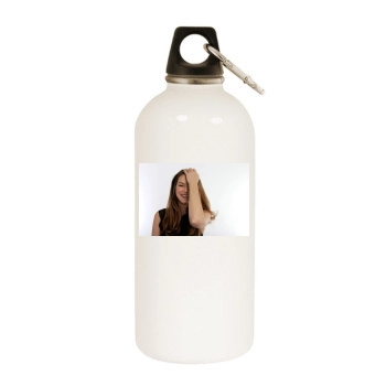 Jacinda Barrett White Water Bottle With Carabiner