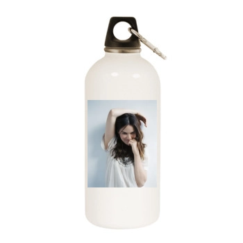 Jacinda Barrett White Water Bottle With Carabiner