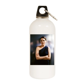 Jacinda Barrett White Water Bottle With Carabiner