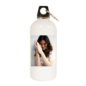 Jacinda Barrett White Water Bottle With Carabiner