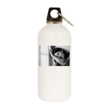 Jacinda Barrett White Water Bottle With Carabiner