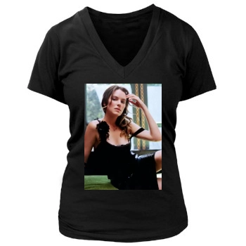 Jacinda Barrett Women's Deep V-Neck TShirt