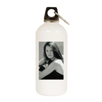 Jacinda Barrett White Water Bottle With Carabiner