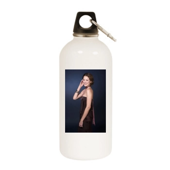 Jacinda Barrett White Water Bottle With Carabiner