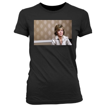 Jane Fonda Women's Junior Cut Crewneck T-Shirt