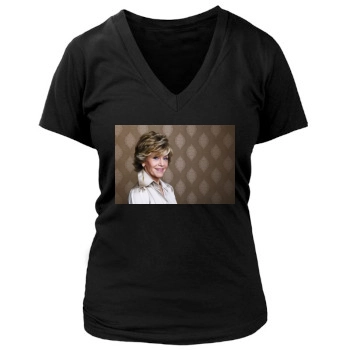 Jane Fonda Women's Deep V-Neck TShirt