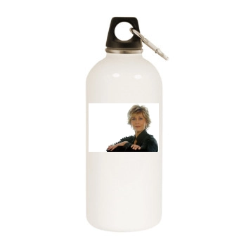 Jane Fonda White Water Bottle With Carabiner