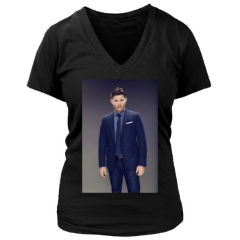 Jensen Ackles Women's Deep V-Neck TShirt