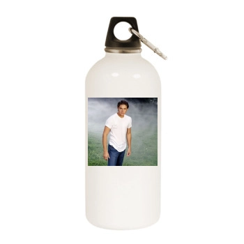 Jensen Ackles White Water Bottle With Carabiner