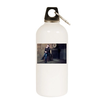 Jeremy Renner White Water Bottle With Carabiner